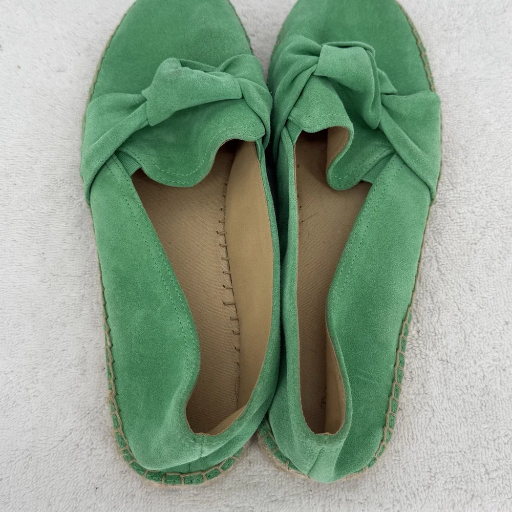 Talbots Izzy Knot Green Suede Espadrilles Women’s Size 10.5